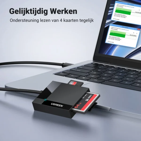 UGREEN USB Kaartlezer Micro-SD/TF/MS/CF (4-in-1) - Afbeelding 3